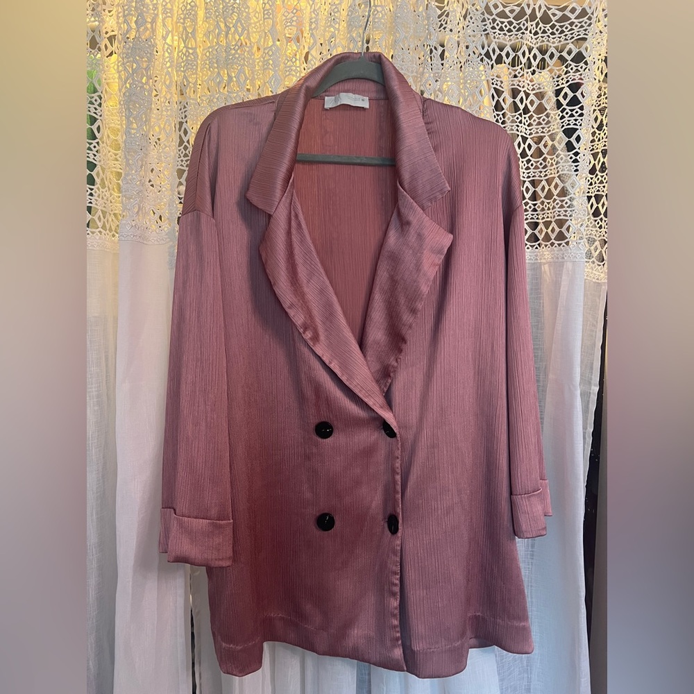 Zara: Wrinkled Look Blazer: Marsala: XL